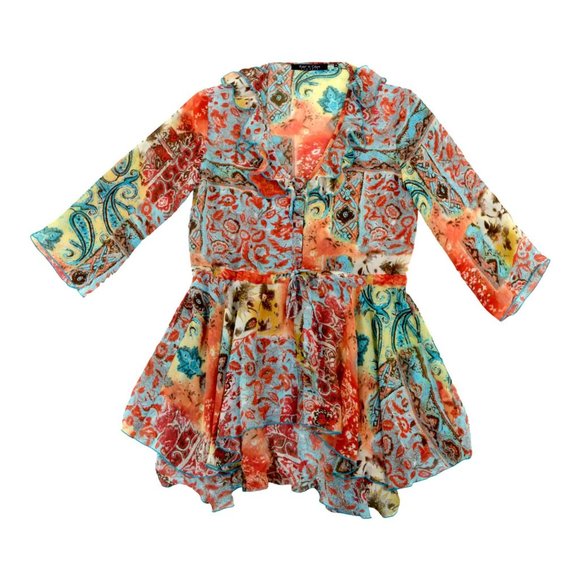 Violet & Claire NY Blouse‎ Womens Medium Multicolor V-Neck - Picture 1 of 6